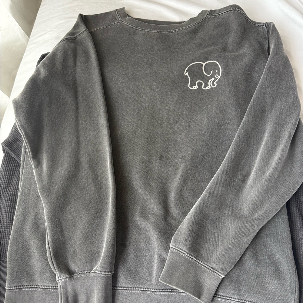 Ivory Ella Dark Grey Sweatshirt with Elephant Design